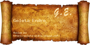 Geleta Endre névjegykártya